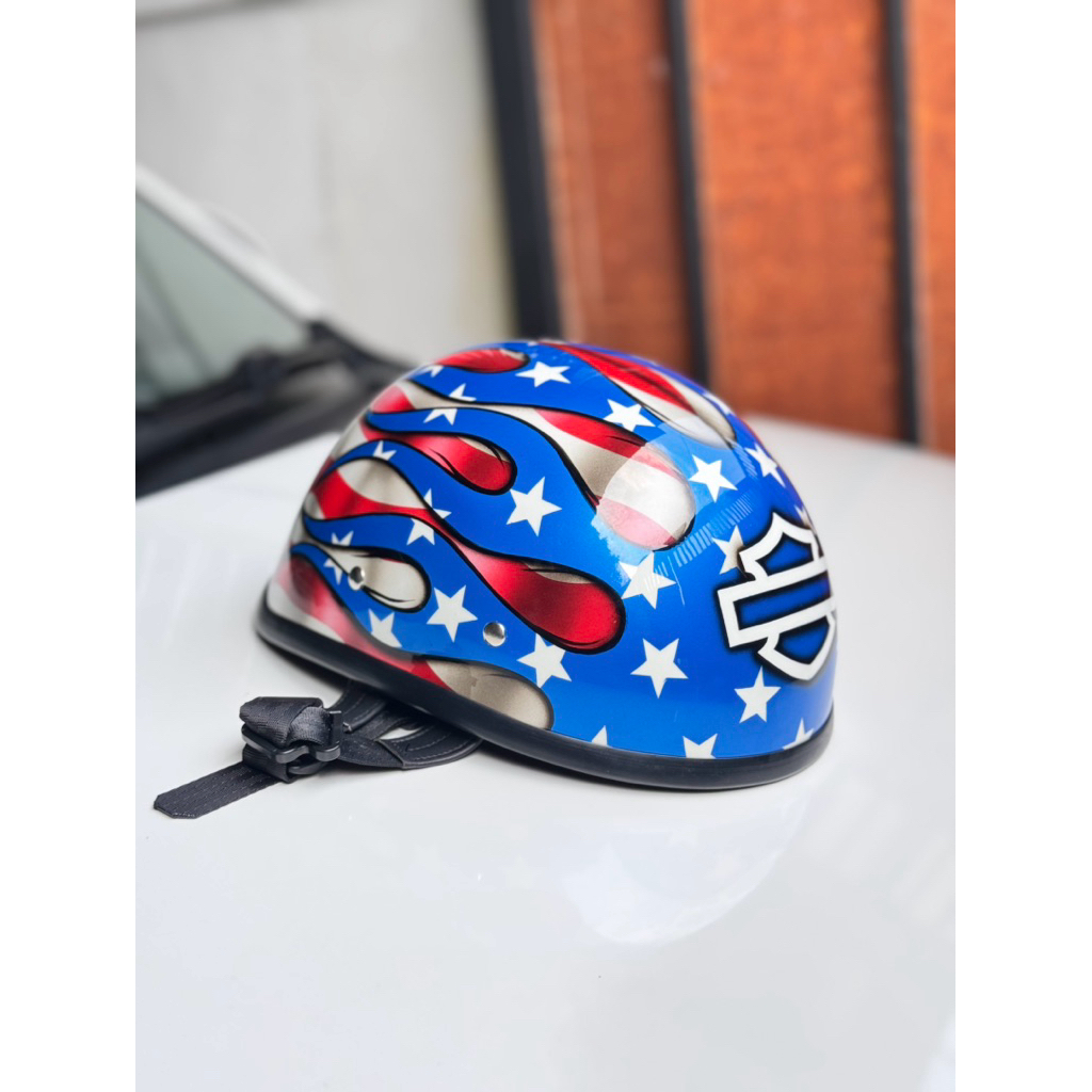 helm harley davidson cetok catok batok halfface