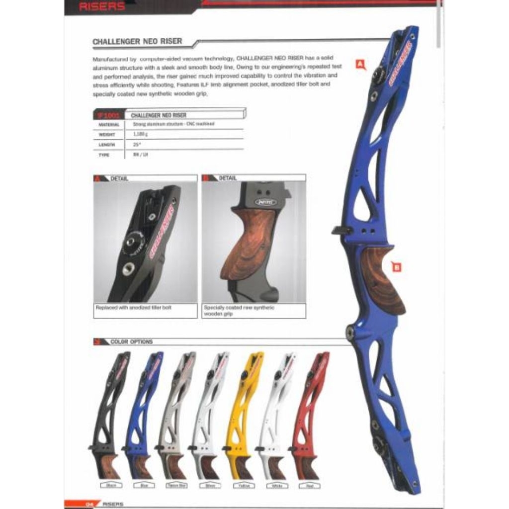 INFITEC CHALLENGER ILF RISER - Riser Busur Panah RECURVE ILF - Infitec Archery Original - Olahraga P