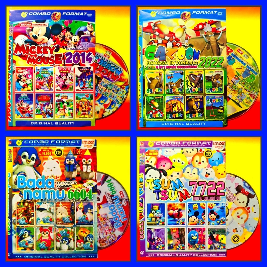 Kaset Film Kartun Anak Koleksi Mickey Mouse - Gazoon - Bada namu - Tsum Tsum Edisi Pilihan Terlaris 