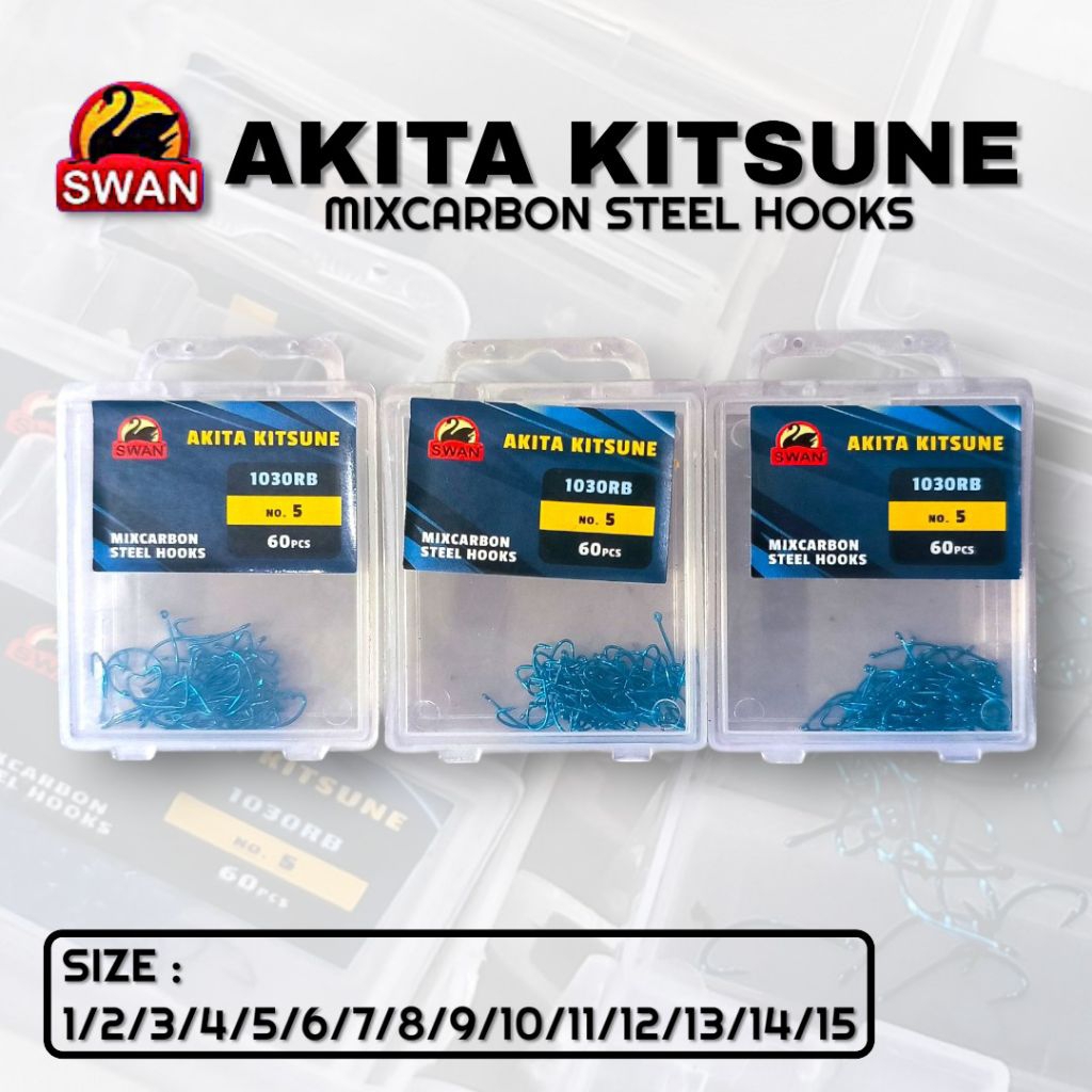 Mata Kail box Swan Akitakitsune Blue 1030R , Kail Celurit Berlubang