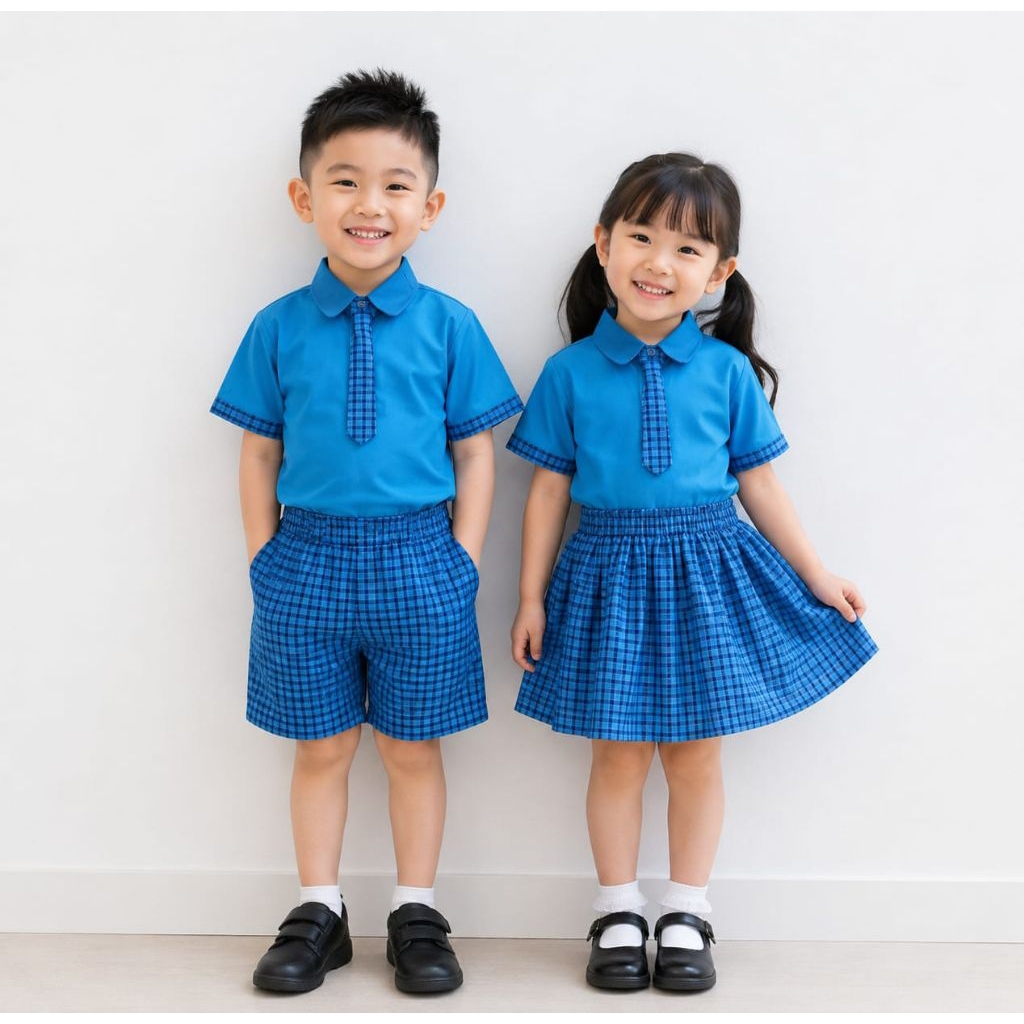 seragam sekolah TK/seragam sekolah PAUD/seragam TK terbaru/seragam nobita biru