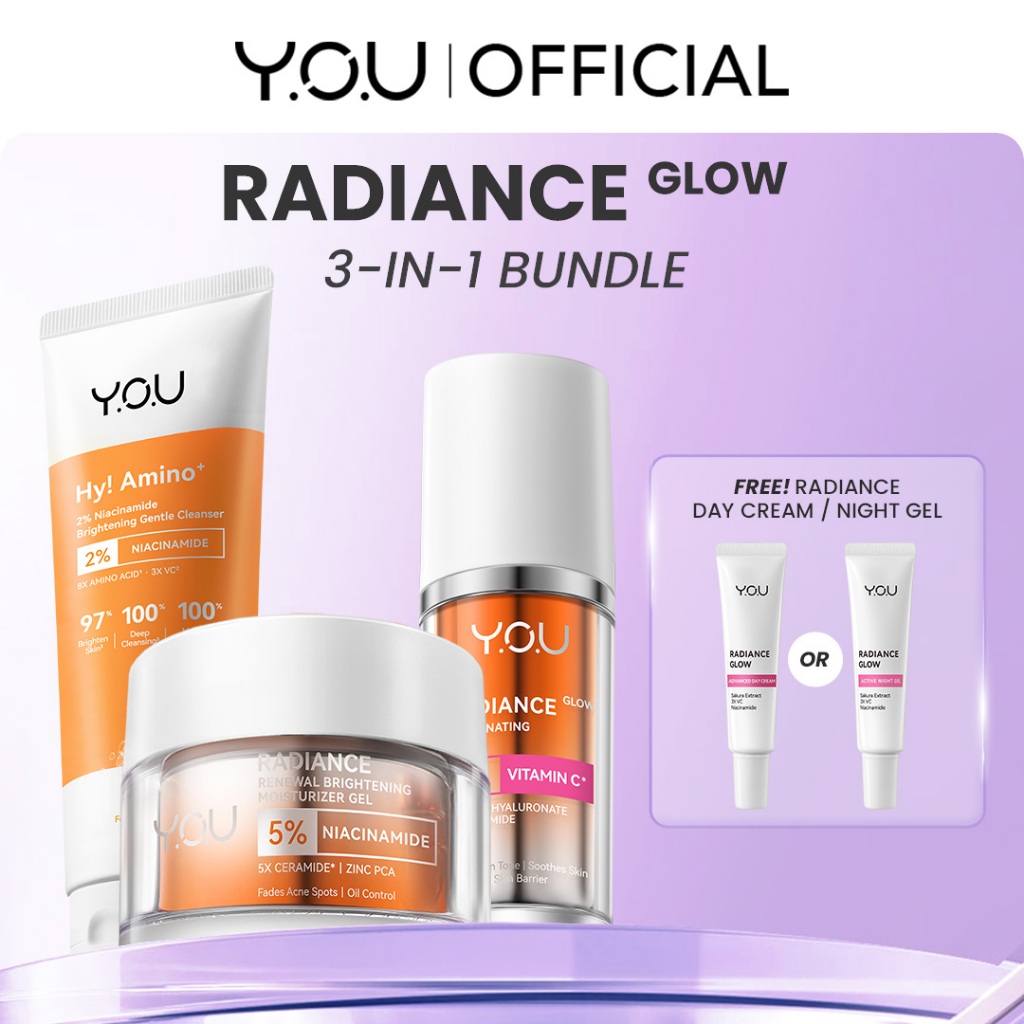 YOU 3in1 Paket Skincare Set 3pcs Radiance Glow, Radiance Up, Acneplus, Peeling