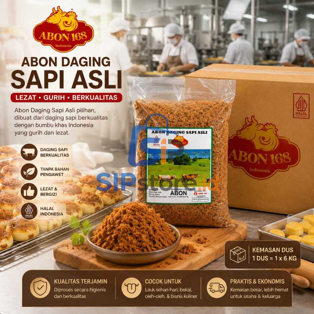 Abon Sapi 168 Abon Sapi Halal Gurih Manis Bahan Isian Lemper Roti Gulung Dan Topping Donat Porsi Gro