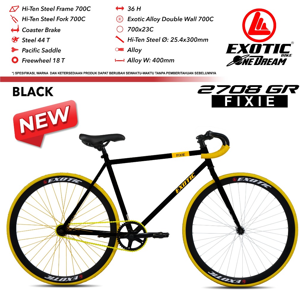 Sepeda Fixie 700C Stang Balap dengan Rangka Kokoh untuk Bersepeda Harian