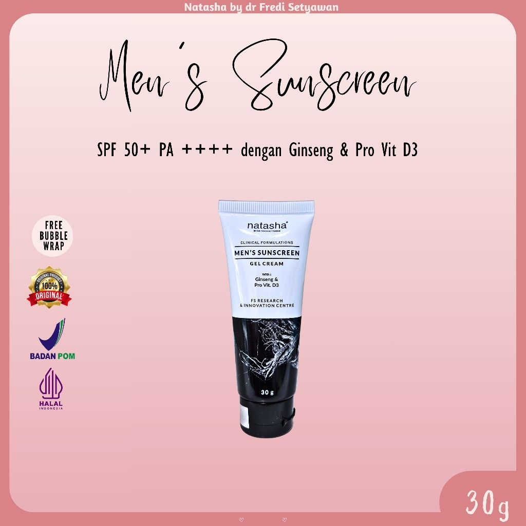 Natasha Men's Sunscreen, Sunblock Cowok, Sunscreen Natasha, Tirai, SPF50 PA++++, Sunscreen Cowok, UV