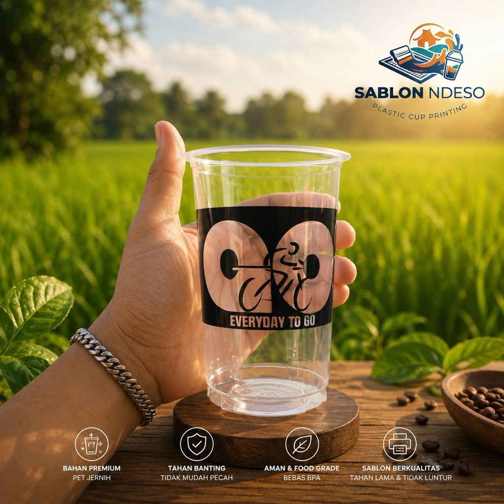Cup/gelas sablon 18 oz datar termurah berkualitas