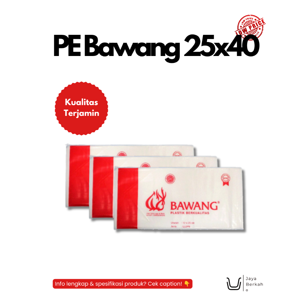 PLASTIK PE BAWANG 25X45 / Plastik bening