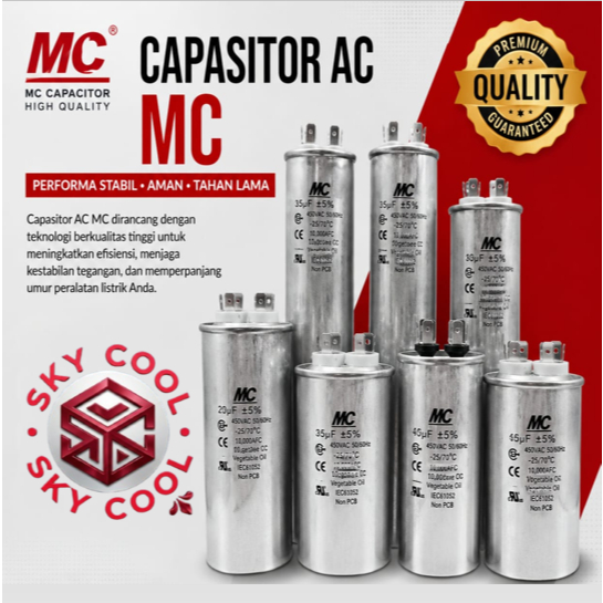 CAPASITOR AC MC 60 UF CAPASITOR MEREK MC 60UF