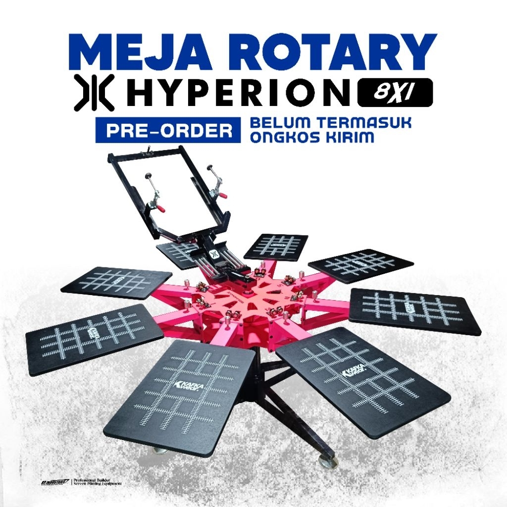 meja sablon rotary hyperion rotary 8x1