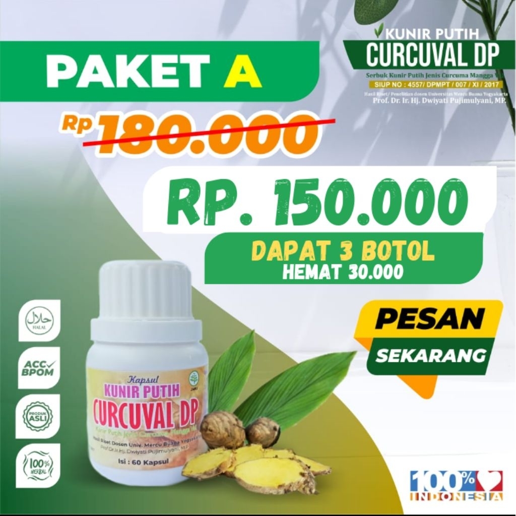Kunir putih kunyit putih Curcuval DP sangat Ampuh mengatasi keputihan