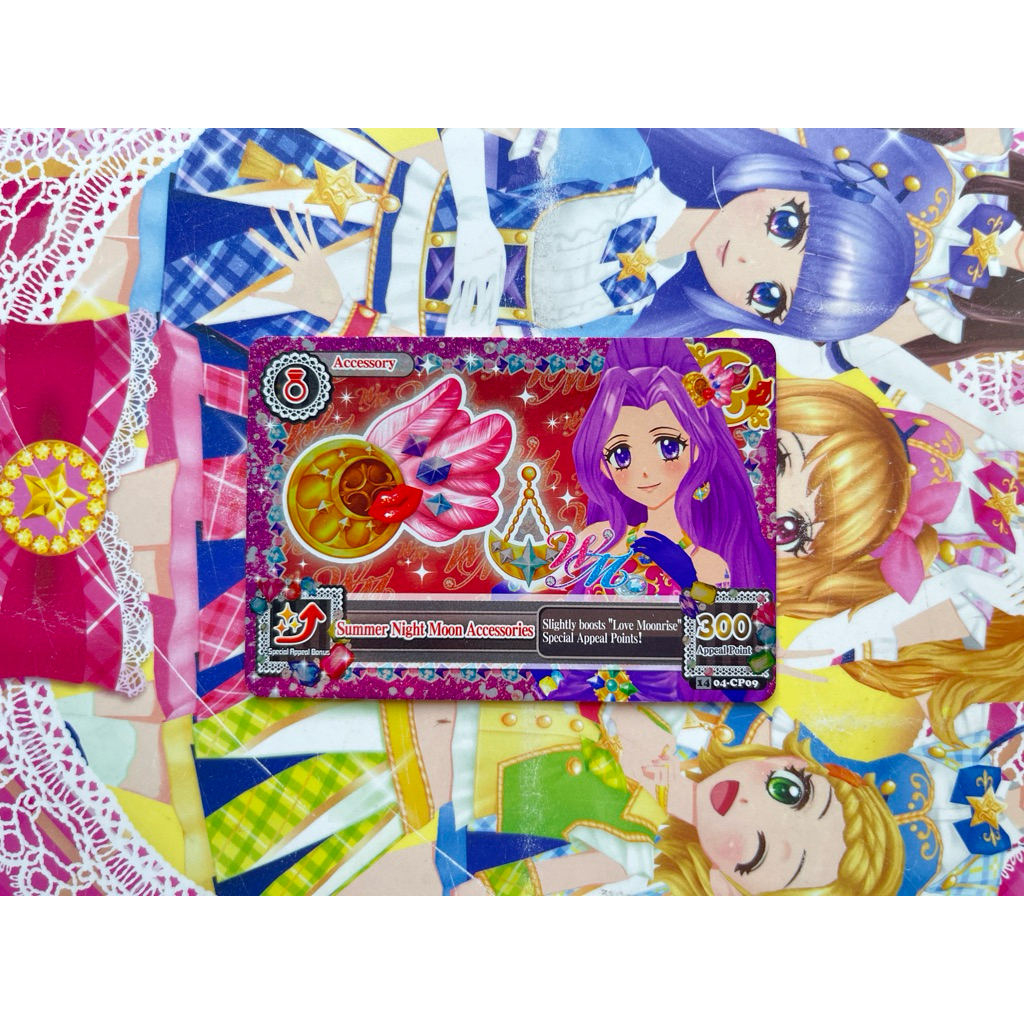 Kartu Aikatsu Summer Night Moon Accessories Mizuki Kanzaki WM Unit Mikuru Natsuki Vivid Kiss Miracle