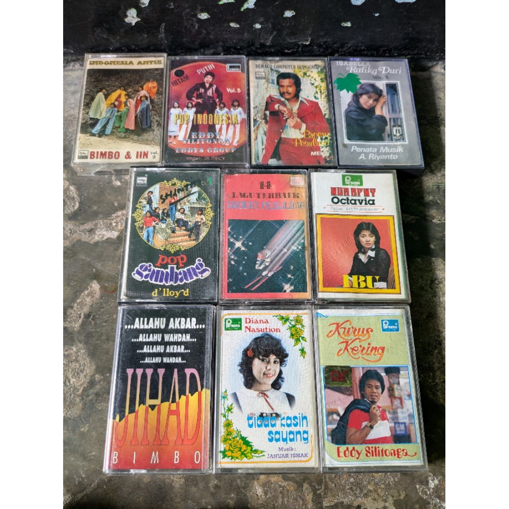 Sepaket Kaset Pita Tape Radio Jadul - Trio Bimbo Eddy Silitonga Broery Pesolima Pesulima Marantika R