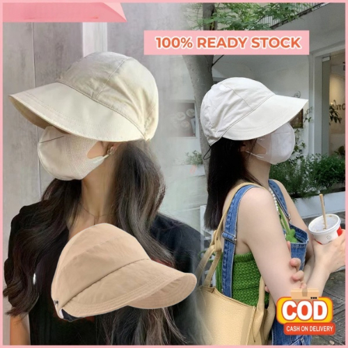 Topi Wanita Kait Masker Anti UV Olahraga