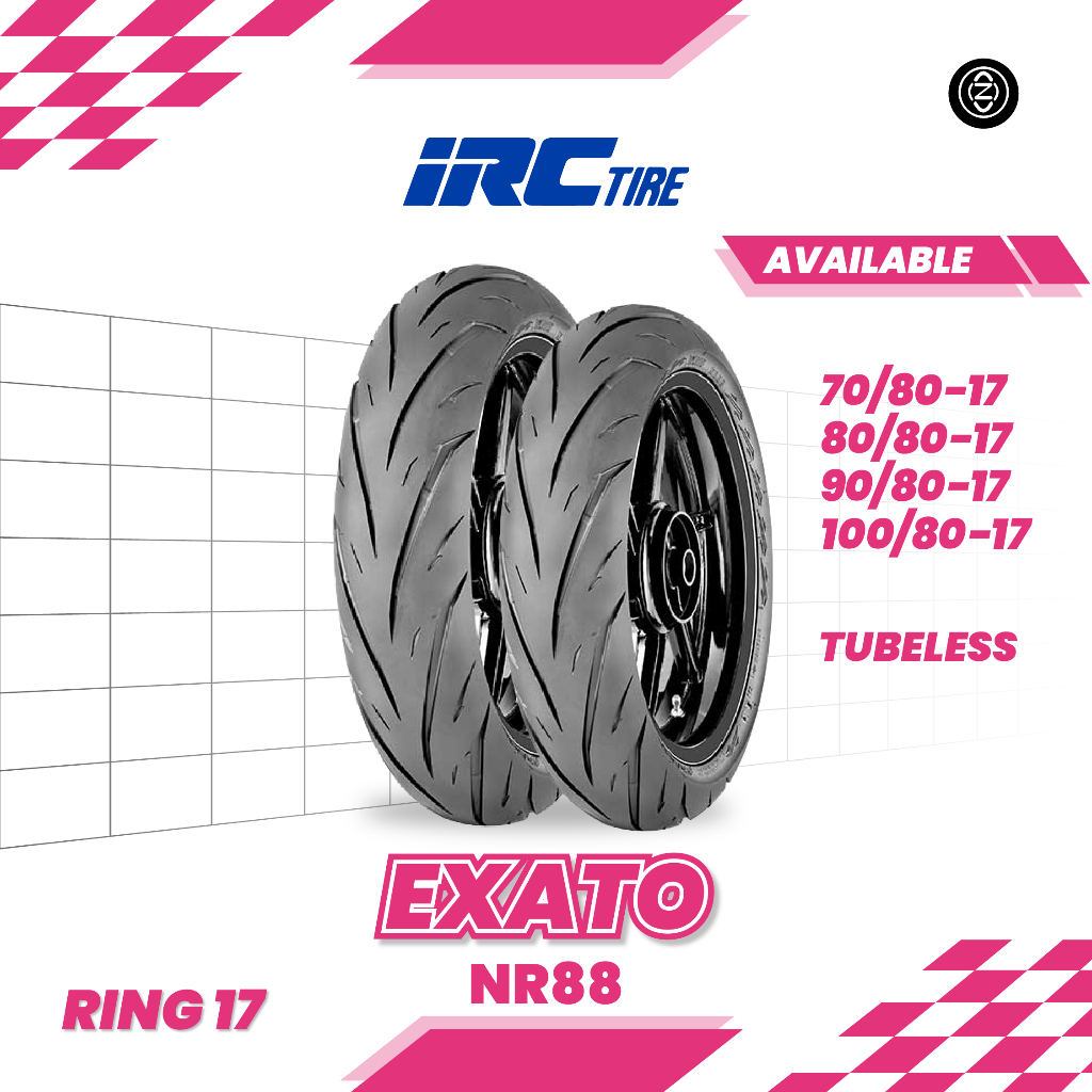 Ban matic IRC NR88 Exato 70/80 80/80 90/80 100/80 Ring 17  Tubeless Supra Revo Sonic Jupiter Vega Sa