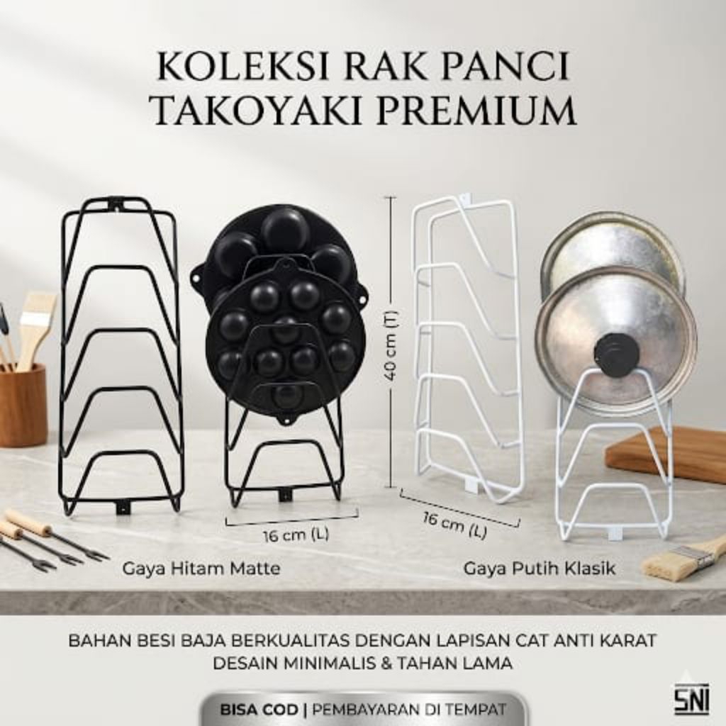 Rak Gantung Tutup Panci - Rak Wajan - Rak Takoyaki