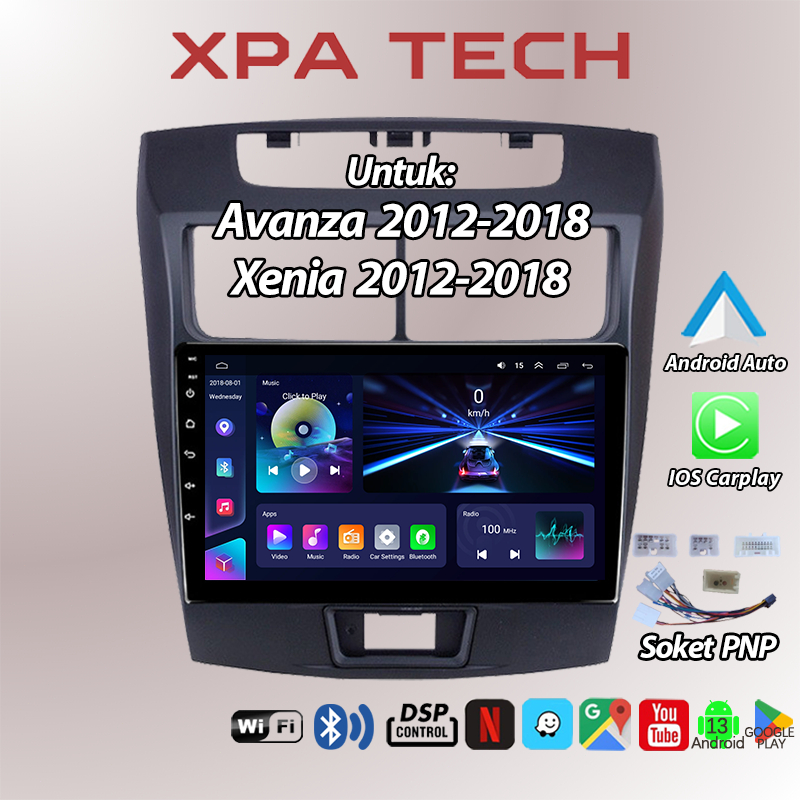 8+64G Head Unit Utk Avanza/Xenia2012-2018 Android 15 Mobil 9inch IPS Screen Termasuk Frame / Soket P