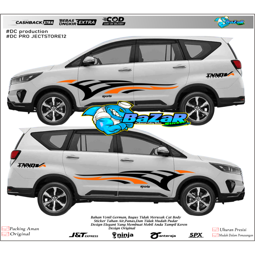 STICKER TOYOTA INNOVA REBORN SIMPLE STICKER VARIASI MOBIL INNOVA REBORN