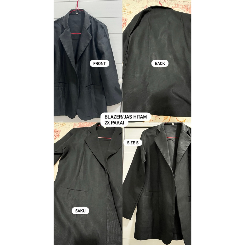 preloved Outer hitam blazzer hitam jas hitam