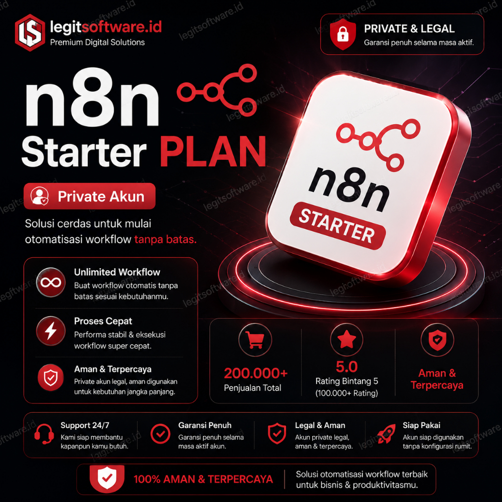 n8n Starter Plan  – Unlimited Workflow Automation Bergaransi