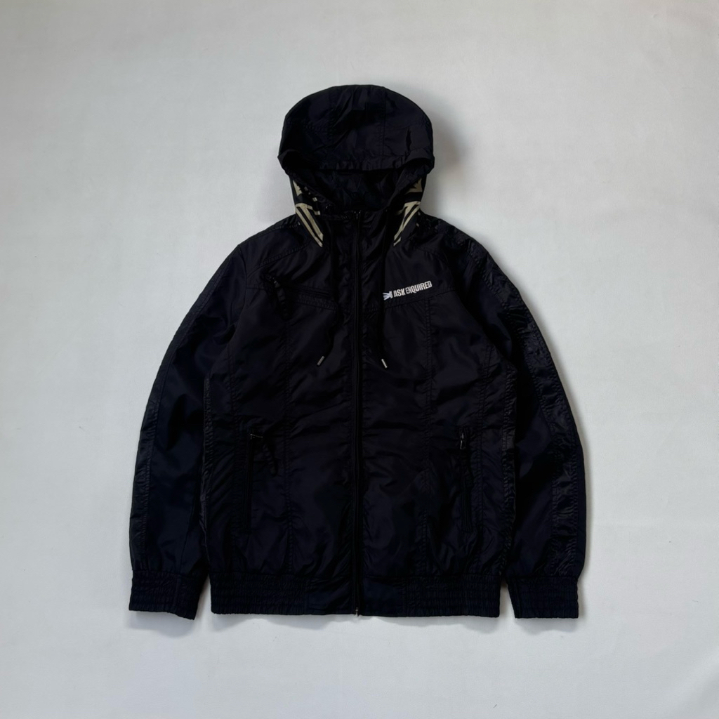 Ask Enquired Windbreaker Jacket Black