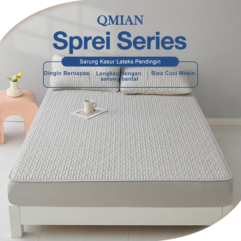 Pelindung Kasur Es Sutra Tatami Mat Summer Cooling Bed Sheet Sprei Karet Keliling Bisa Dicuci Anti G