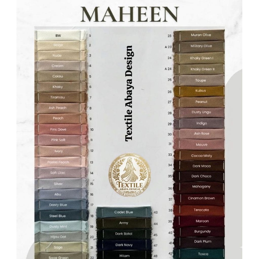 Kain Maheen Anti UV / Kain Abaya / Kain Gamis / Wanita Syar’i 0.5 Meter (persetengah meter)