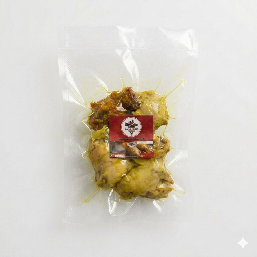 LAUK LAKU - Ayam Ungkep Bumbu Kuning Sereh Siap Masak Isi 3 Sayap Utuh (Frozen Food)