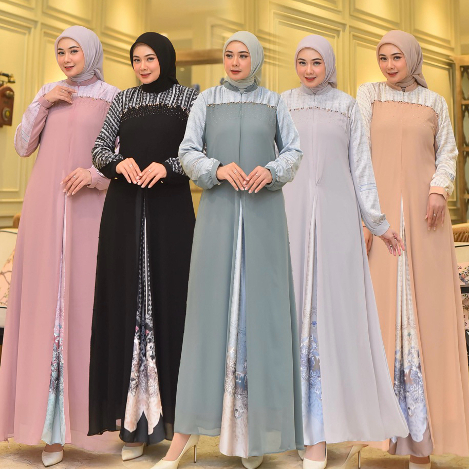 Kamila Mode - Saci dres gamis ceruty mix paris silk grade a gamis payet