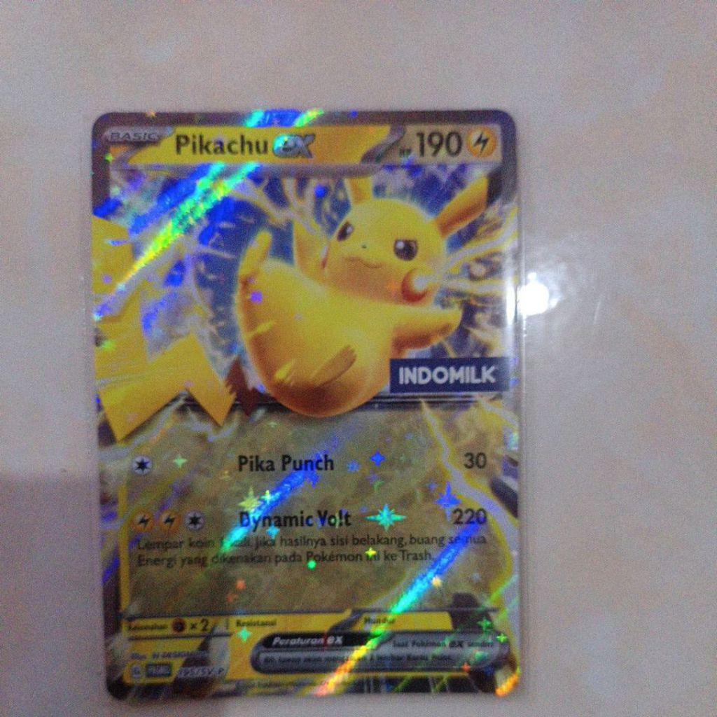 kartu *Pokémon TCG - Pikachu ex Promo Indomilk