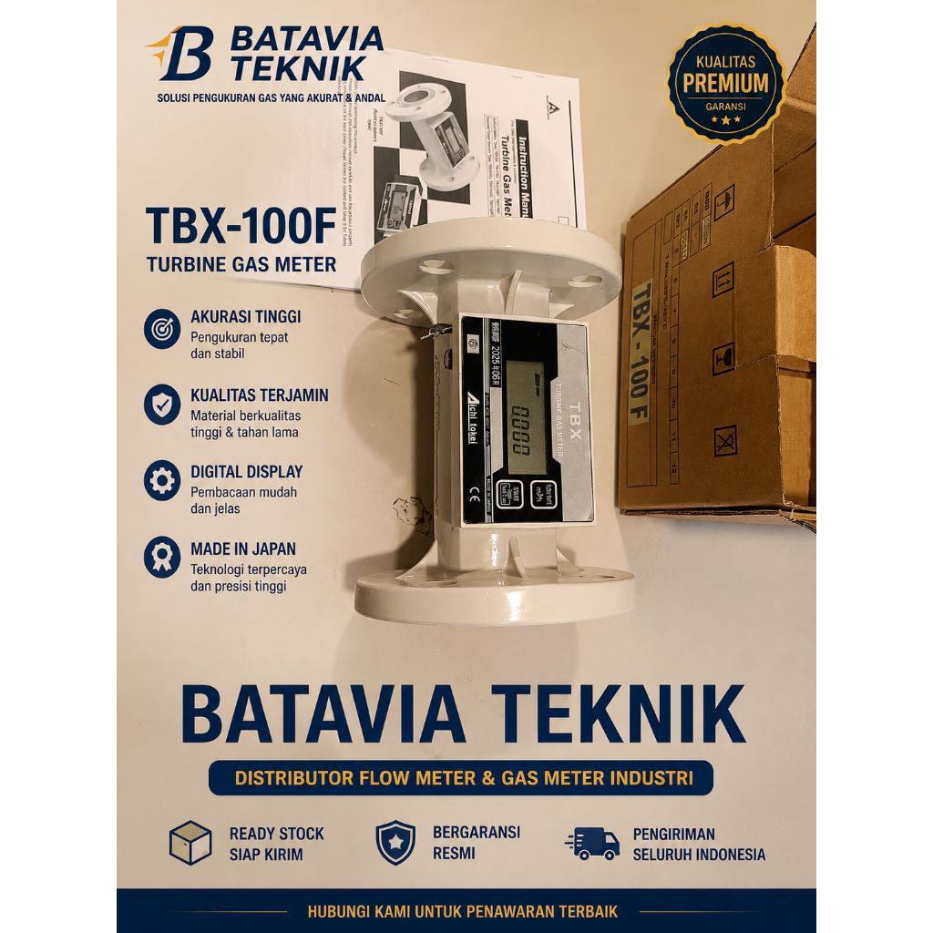 TBX-100F Turbine Gas Meter Digital Aichi Tokei Jepang | Flow Meter Gas Industri