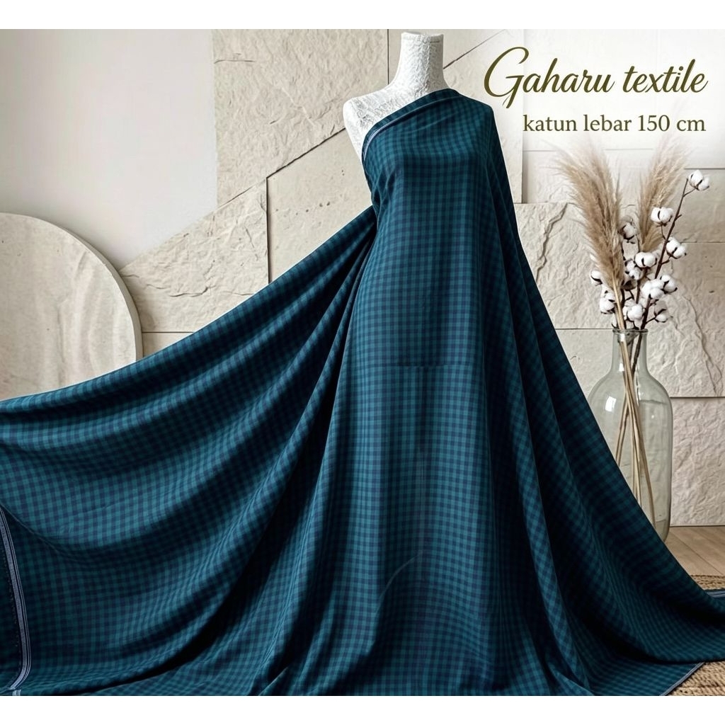 bahan katun premium - bahan katun meteran - bahan katun motif kotak kotak
