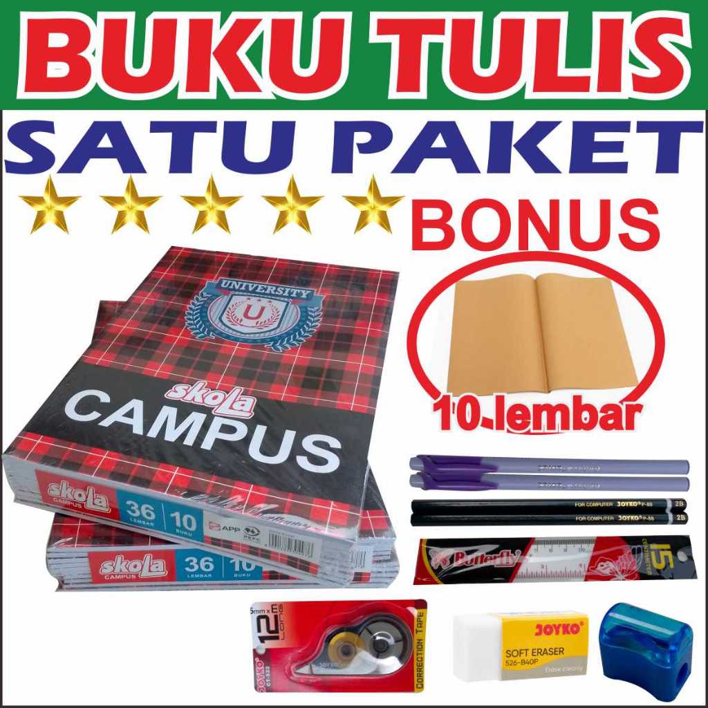 BUKU TULIS CAMPUS SATU PAKET / BUKU TULIS CAMPUS LENGAKAP