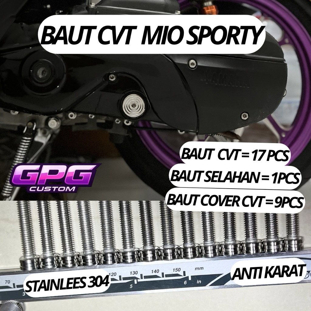 Baut cvt mio sporty Baut cover cvt mio smile Baut cvt nuvo pnp mio sporty stainless anti karat