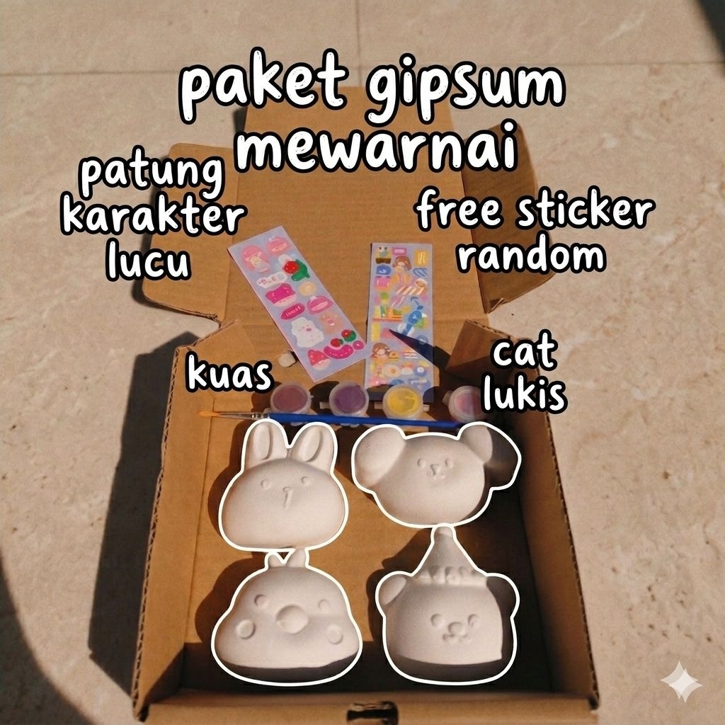 mainan lukis gypsum / gypsum lukis anak / mainan edukasi mewarnai gypsum