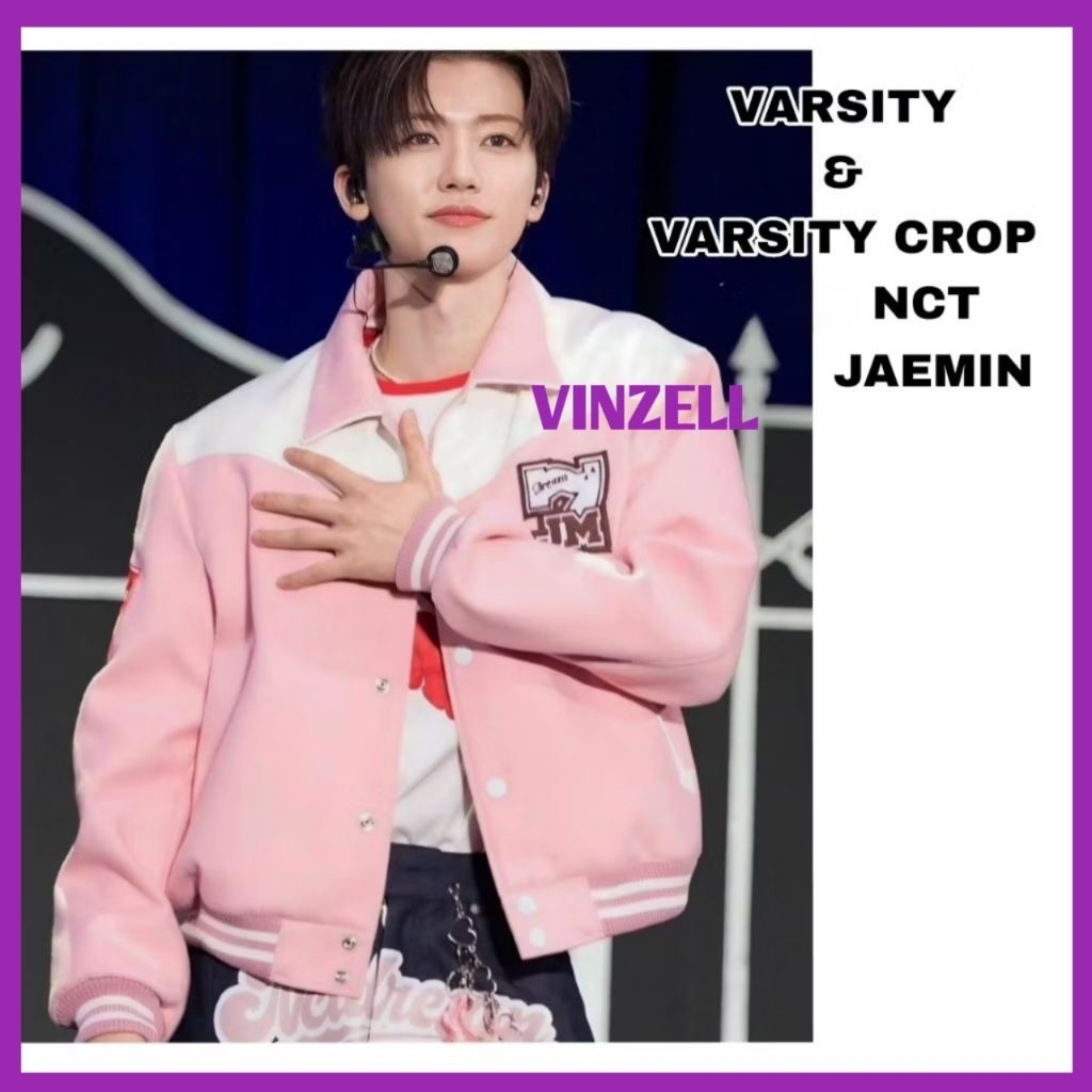 Jaket Varsity DREAMIES NCT DREAM Pink Baby Soft Korean Kpop Idol Big Size ( S - XXXXXXL 6XL ) JAEMIN