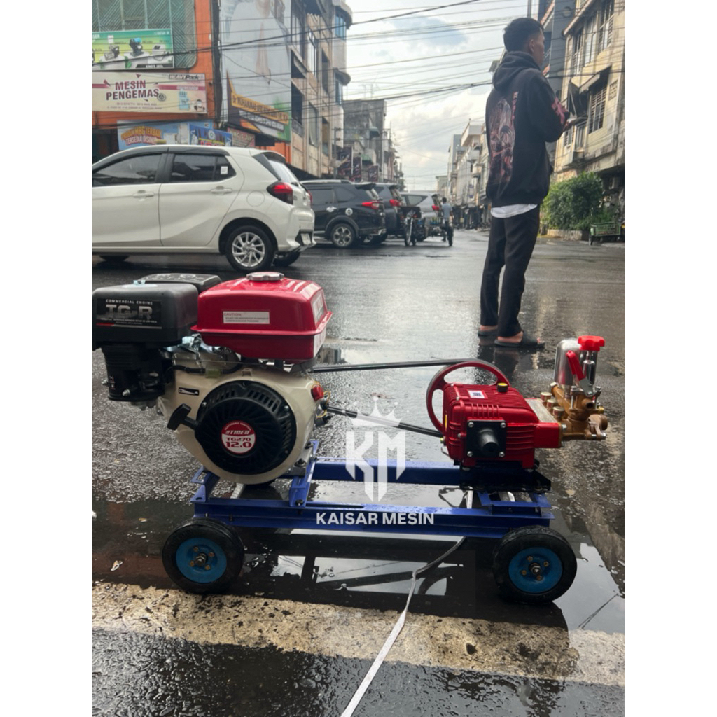 MESIN DOORSMEER JET STEAM CUCI MOTOR MOBIL KOMPLIT MESIN 9HP GX270 + SPRAYER 30 TEKANAN TINGGI