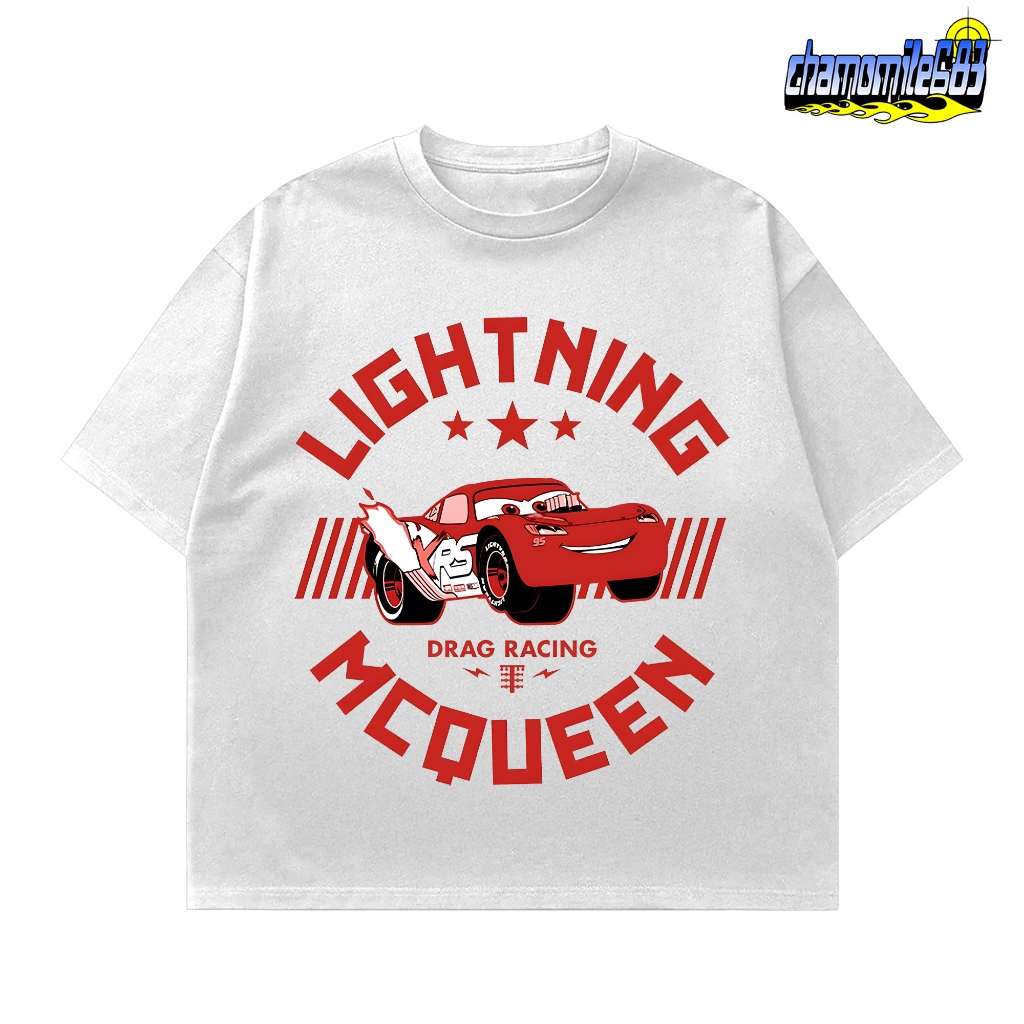 Kaos Lightning Mcqueen Hitam Premium Lembut