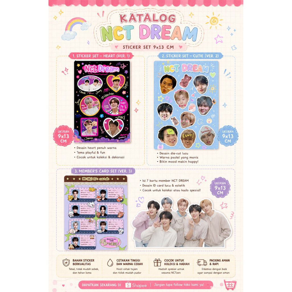 Sticker Pack NCT Dream Jeno Jaemin Haechan Mark Jisung Renjun Chenle Kpop