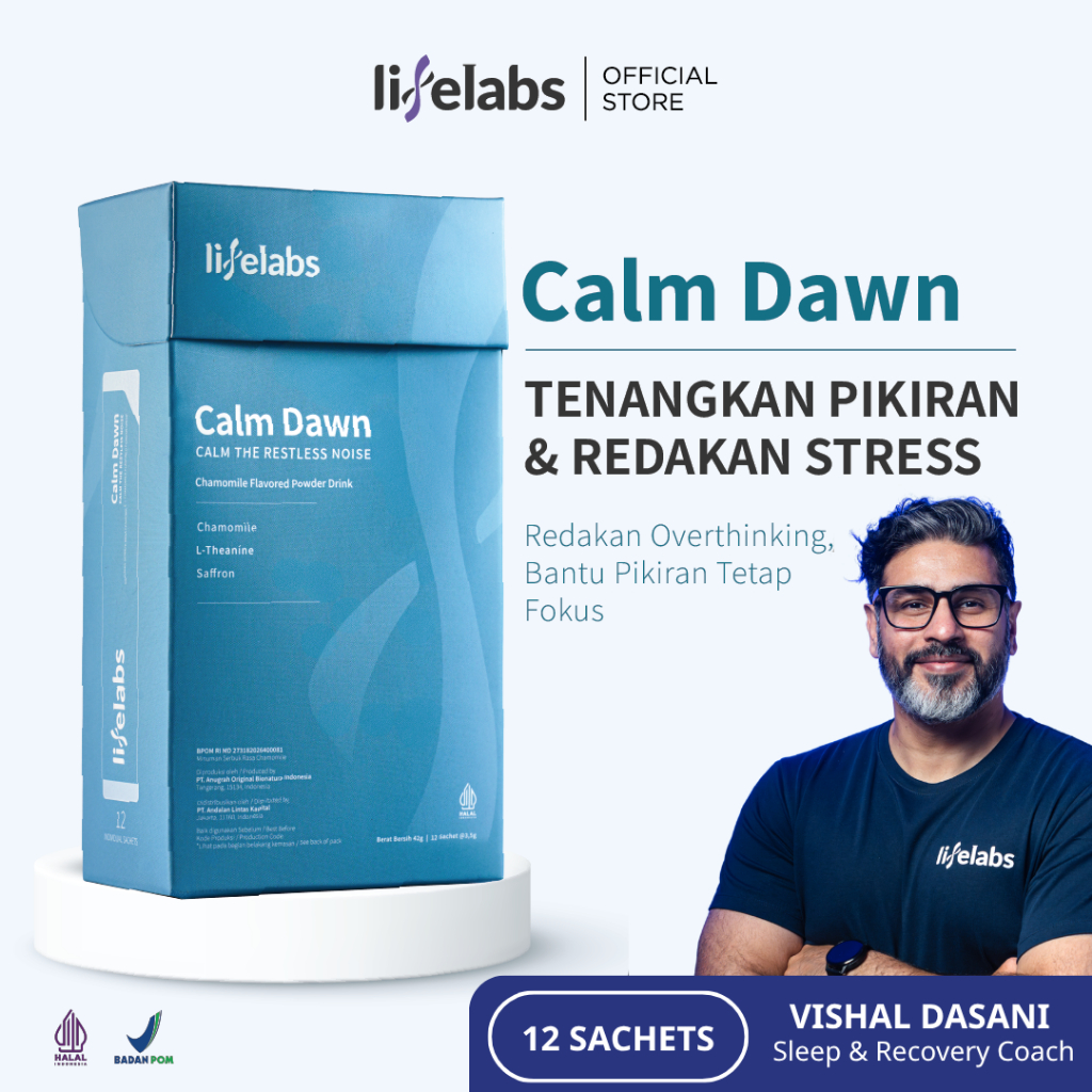 LIFELABS Calm Dawn I Minuman Relaksasi Bantu Redakan Stress & Lebih Tenang I Alami Tanpa Melatonin |
