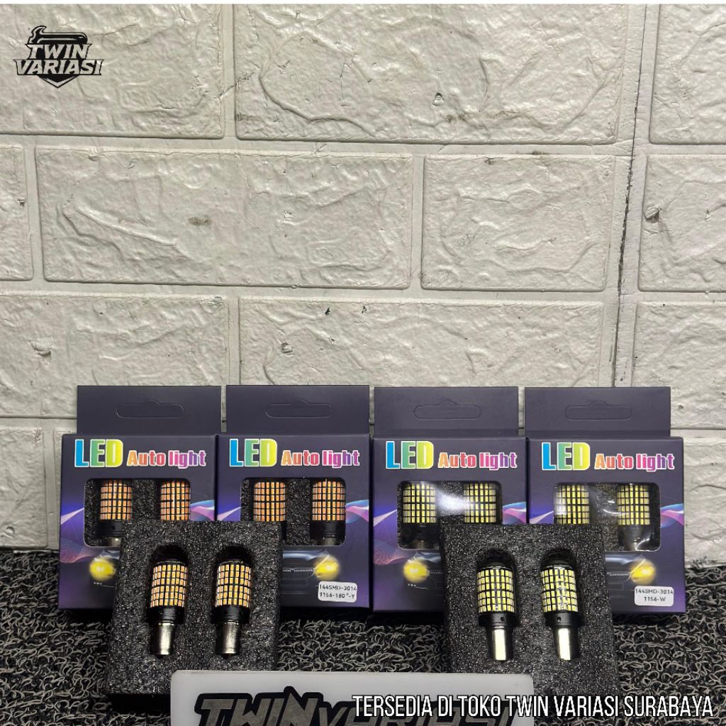 Lampu Sein LED Dajjal 144 Mata Super Terang T20 S25 Mobil Motor - Kuning/Putih