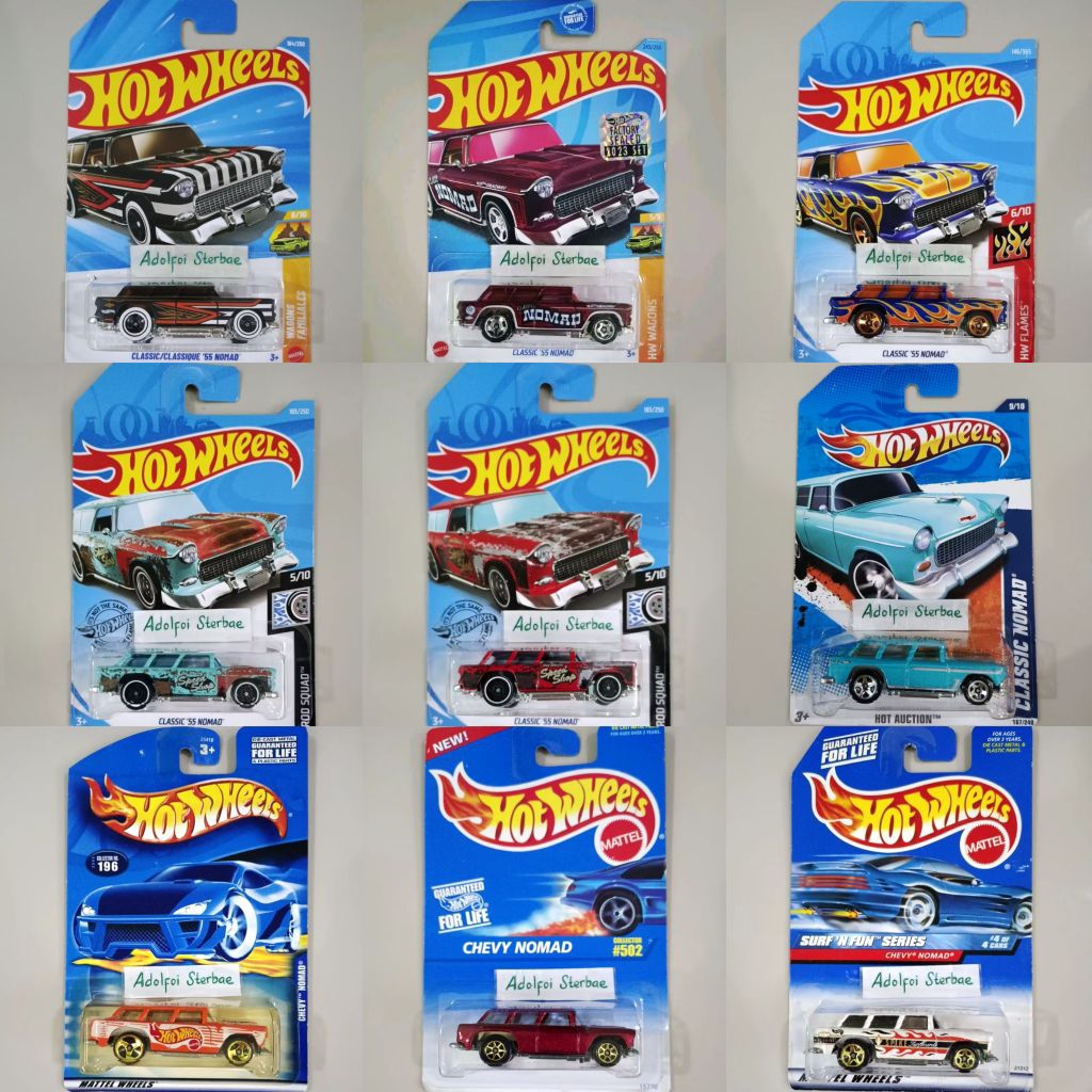 hotwheels hot wheels chevy nomad classic / classique '55 nomad surf 'n fun series spike surfboard ro