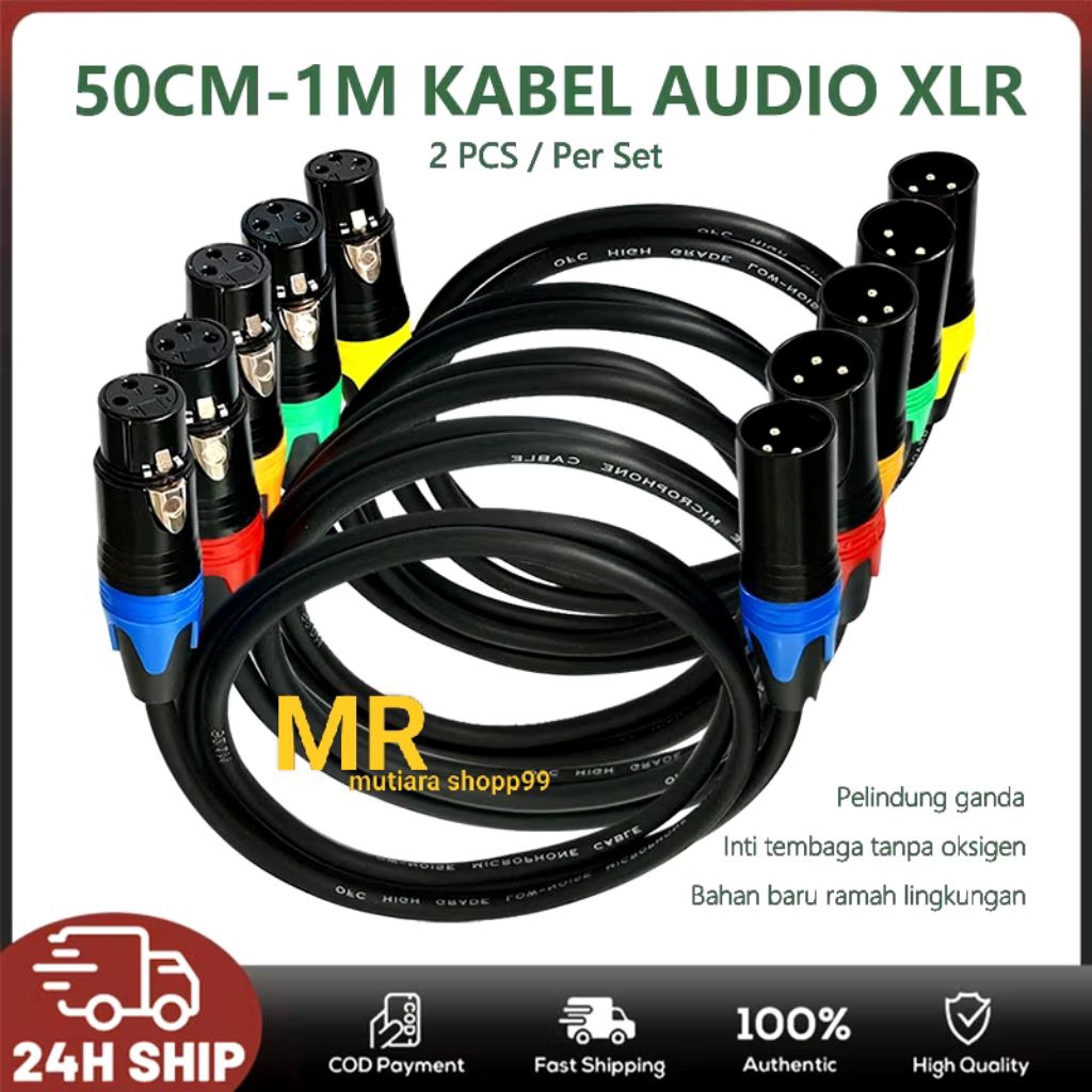 kabel audio mixer ke power XLR to XLR 1set kabel canare hitam ORI