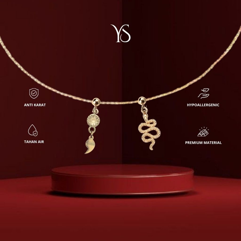 YS - Semicolon Medusa Nacklace Bracelet| Kalung Gelang Mental Health Premium Wanita| Titanium Anti K