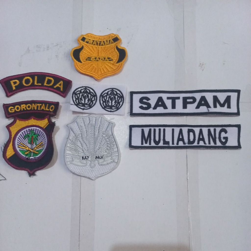 ATRIBUT BORDIR SATPAM POLDA GORONTALO KOMPLIT