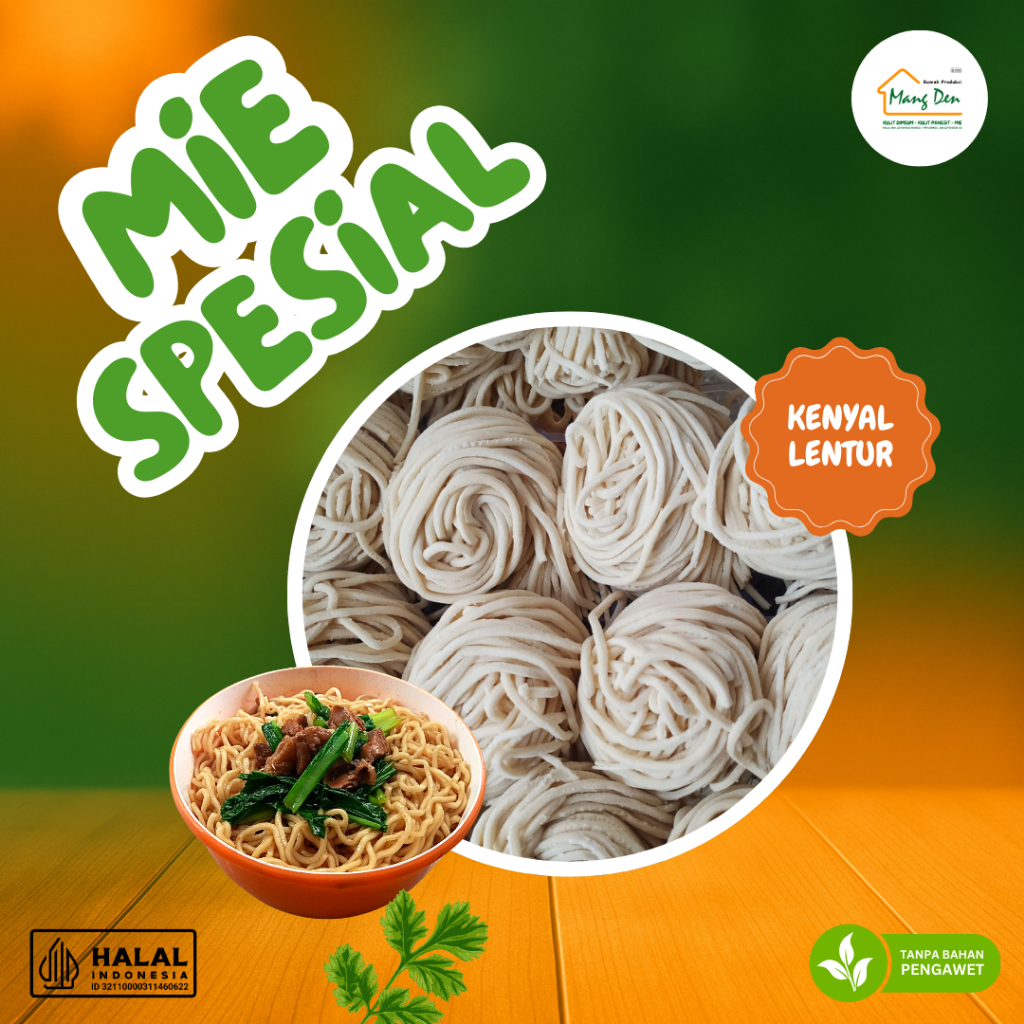 Mie Basah/Mentah 1 kg Tanpa Bahan Pengawet Cocok Untuk Mie Ayam, Bakmie, Yamin, Gacoan