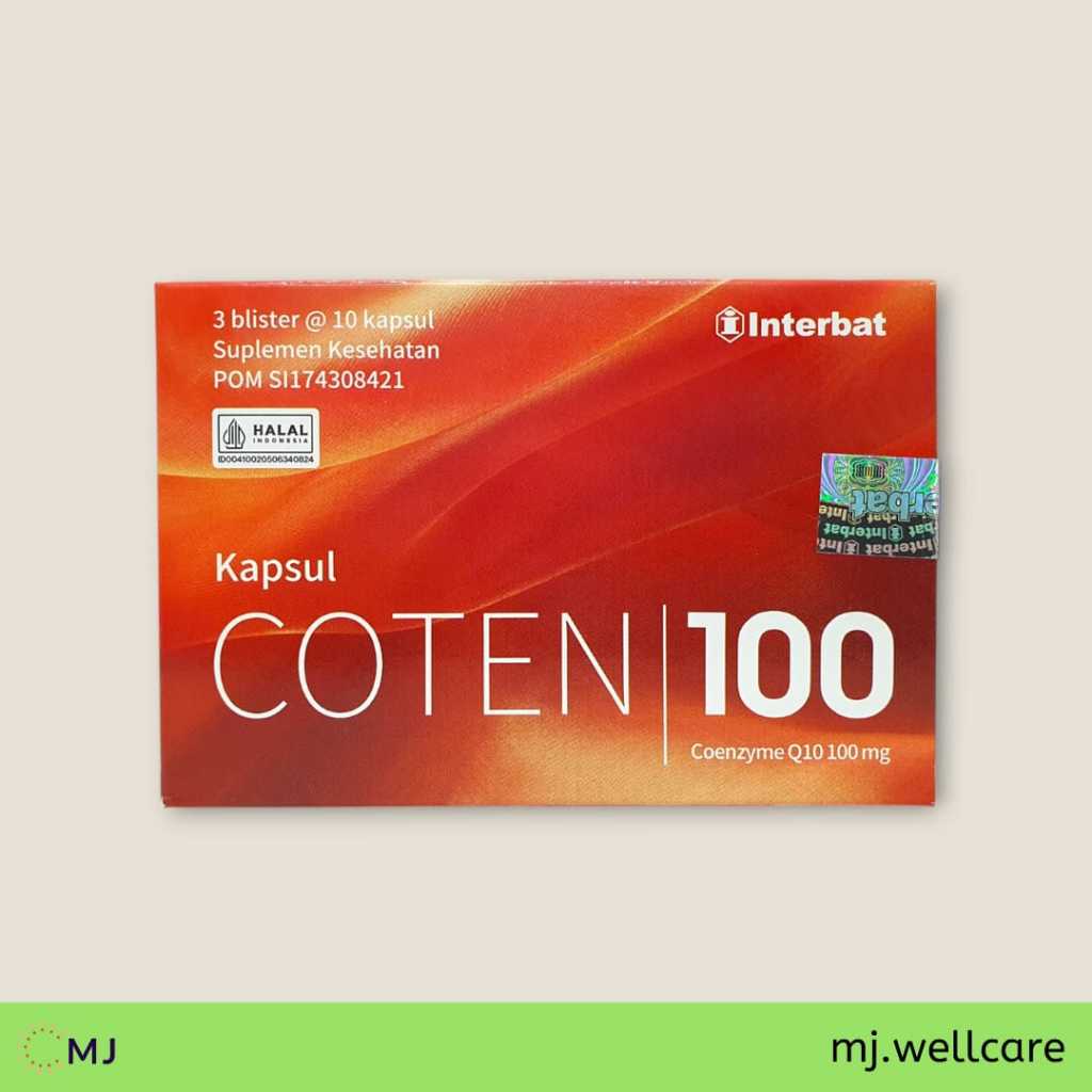 Coten 100 Box 30 Kapsul | Coenzyme Q10 100 mg Menjaga Kesehatan Jantung dan Antioksidan
