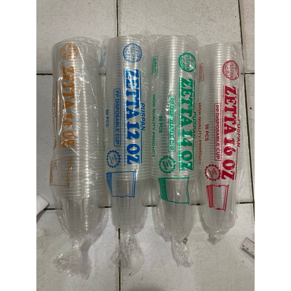 Gelas Cup Plastik Datar Puspan Zetta