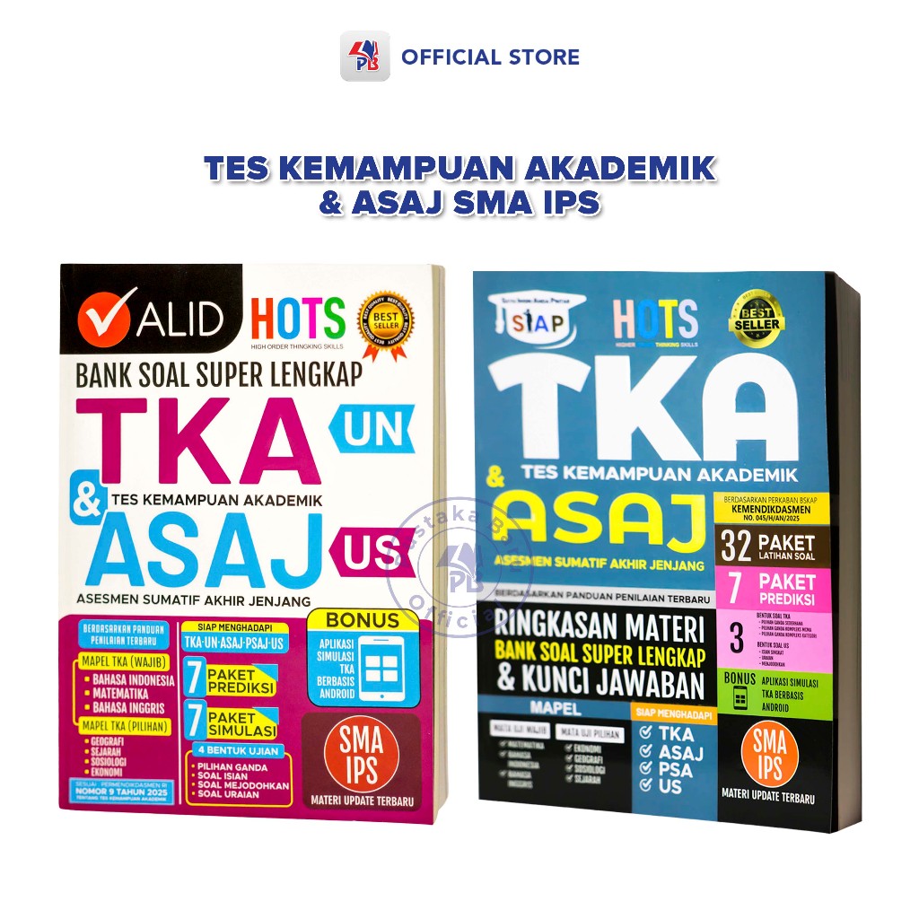 Buku TKA 2026 2027 / Buku TKA SMA IPS Ringkasan Materi / Kumpulan Soal Latihan / VALID HOTS Bank Soa