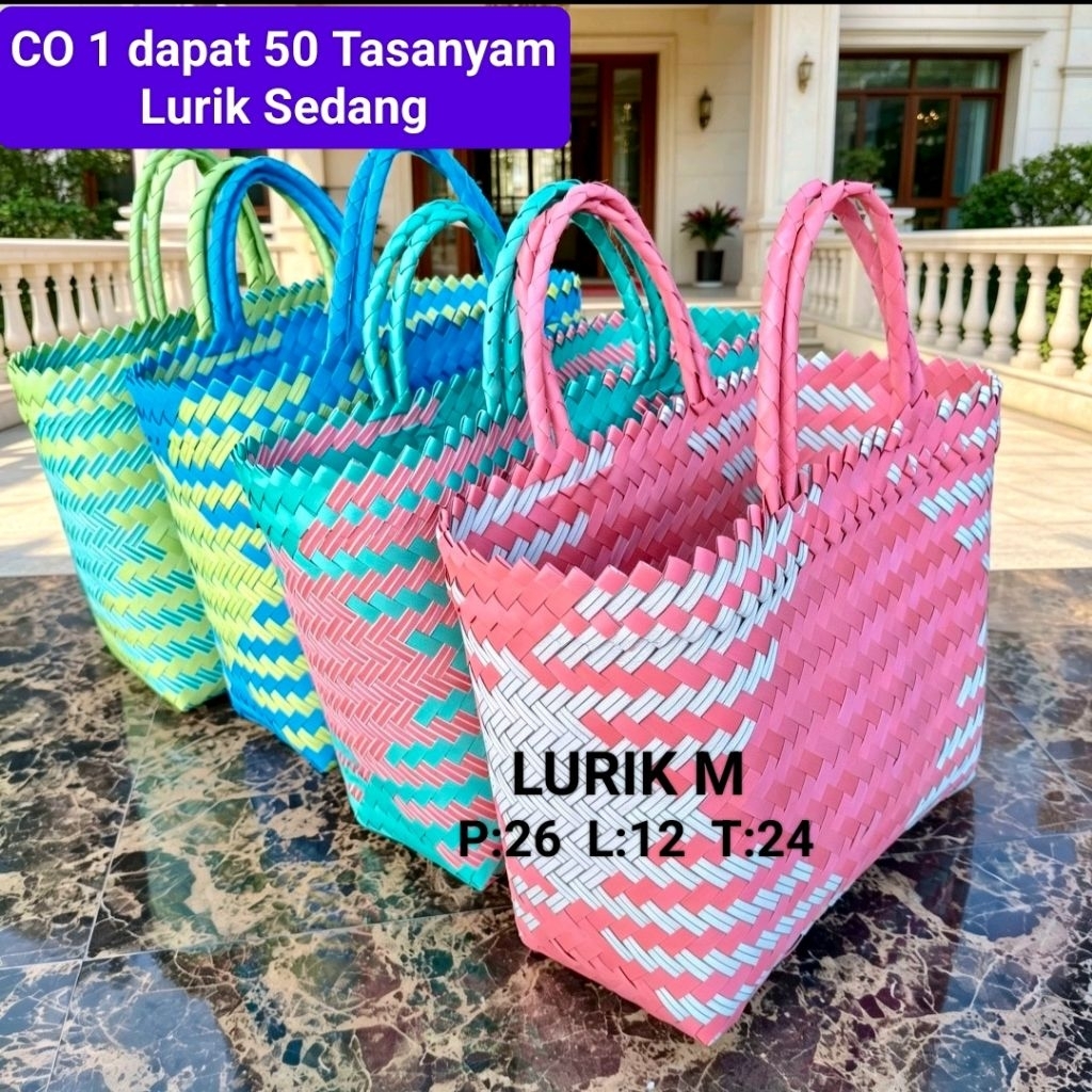 Paket Hemat 50pcs Tasanyam Lurik Sedang / Tas Lurik M