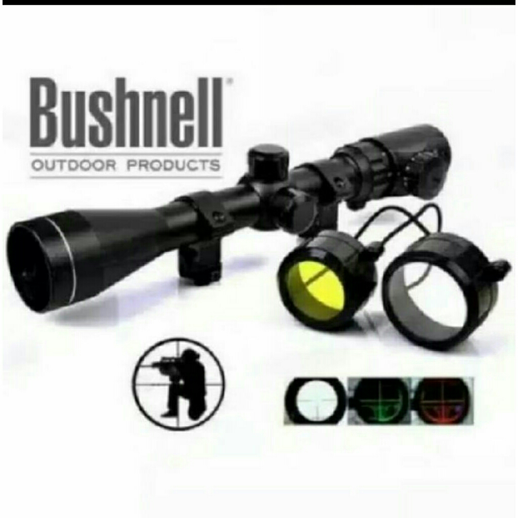 Teleskop Senepan Angin Gamo Reticle Hk 3-9x40 RGB Tutup Flip Biru Termurah